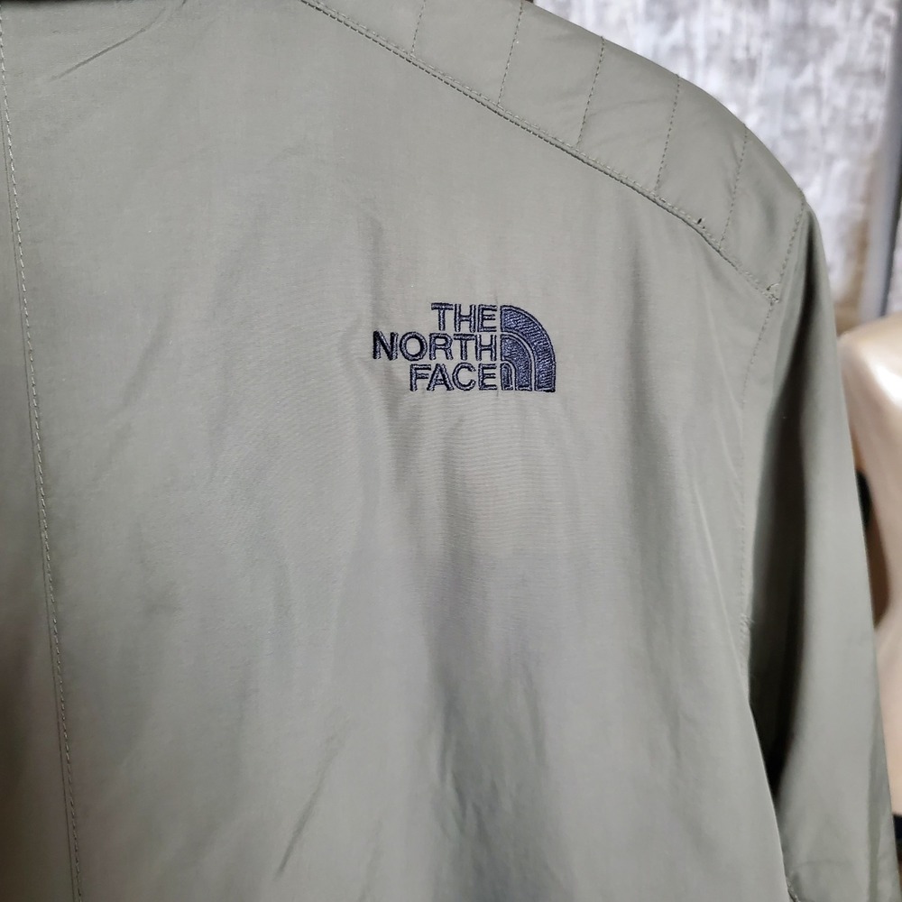 The North Face Mens Insulated Bomber Jacket Olive Green Medium Full Zip Pockets - Picture 5 of 10